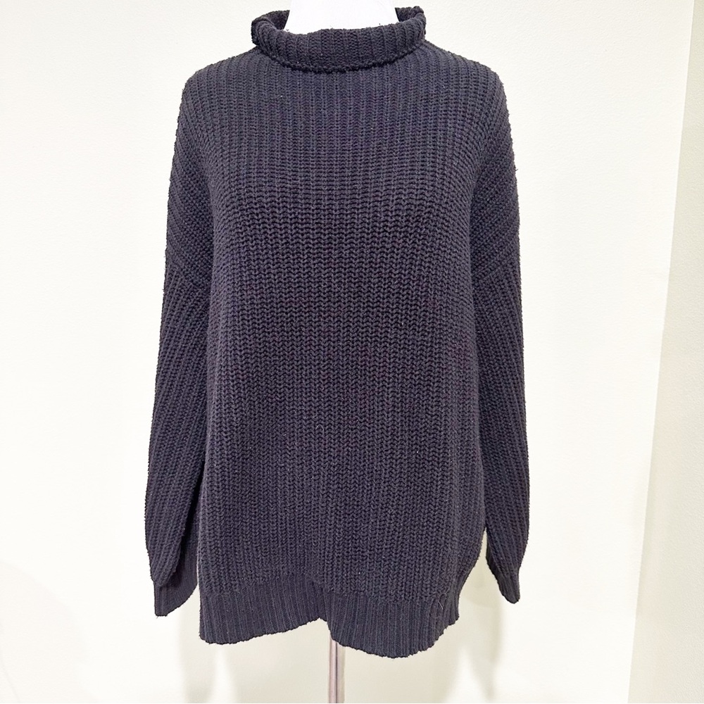 American Eagle Oversized Roll Neck Sweater Size XS/S Black Boxy